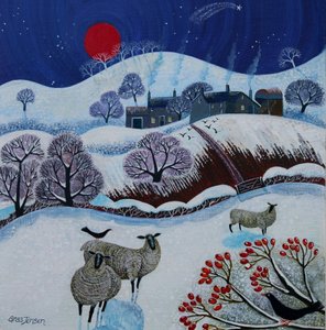 Snowy Times, 2025 (akryl på linned) af Lisa Graa Jensen