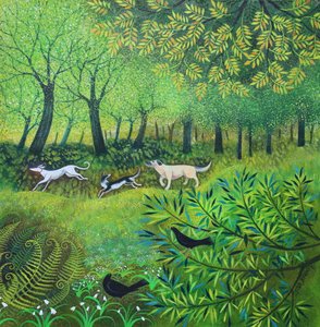 Three Friends, 2024 (akryl på lærred) af Lisa Graa Jensen