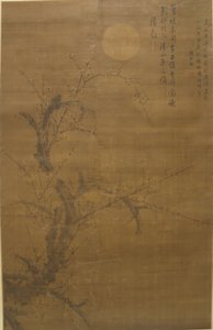 Blomstrende blomme i måneskin og sne, 1500-tallet. af Liu Shiru