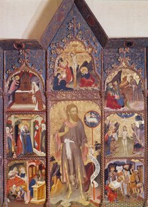Johannes Døberens altertavle: scene af hans liv. Maleri af Luis Borrassa (1350-1424). Museum for dekorativ kunst, Paris