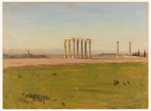 Tegning, studie af ruiner i et landskab, 24. januar 1878 af Lockwood de Forest
