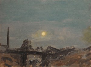 Fuldmåne over Luxor-ruinerne, ud for Nilen