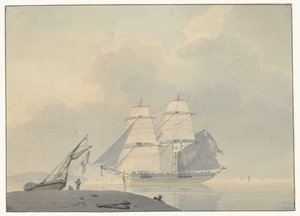 Sejlskib i stille vand af Lodewijk Gilles Haccou