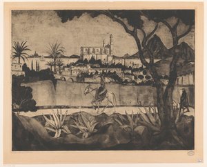 Bastia på Korsika Bastia (original titel) af Lodewijk Schelfhout (signed by artist)