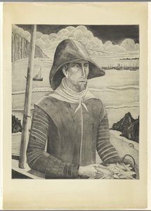 Bretonsk skrue Breton Fisherman II (original titel) af Lodewijk Schelfhout (signed by artist)
