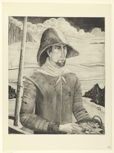 Bretonsk skrue Breton Fisherman II (original titel) af Lodewijk Schelfhout (signed by artist)
