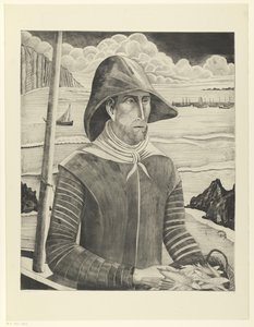 BRETSOE VISSE Breton Fisherman II (originalt titel) af Lodewijk Schelfhout (signed by artist)