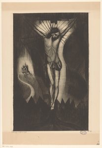 Kristus på korset Le Christ II (original titel) af Lodewijk Schelfhout (signed by artist)