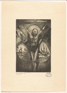 Kristus på korset Le Christ I (original titel på objekt) af Lodewijk Schelfhout (signed by artist)