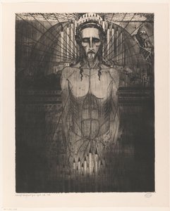Kristus midt i katedraler Les Cathédrales (original titel) af Lodewijk Schelfhout (signed by artist)