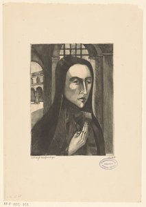 korsikansk kvinde Femme Corse (original titel) af Lodewijk Schelfhout (signed by artist)