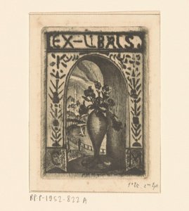 Ex libris af C. van der Meulen af Lodewijk Schelfhout (signed by artist)
