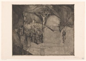 Golgata I (original titel) af Lodewijk Schelfhout (signed by artist)