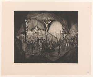 Golgata I (original titel) af Lodewijk Schelfhout (signed by artist)