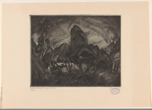 Bakket landskab med træer Les Arbres (original titel på objekt) af Lodewijk Schelfhout (signed by artist)