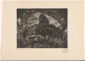 Bakket landskab med træer Les Arbres (original titel på objekt) af Lodewijk Schelfhout (signed by artist)