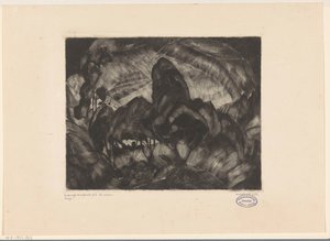 Bakket landskab med træer Les Arbres (original titel på objekt) af Lodewijk Schelfhout (signed by artist)