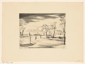 Hollandsk vinterlandskab II Hiver og Hollande II (original titel) af Lodewijk Schelfhout (signed by artist)