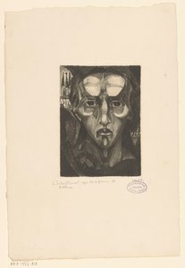 Hovedet af en kvinde Tête de femme III (original titel på objektet) af Lodewijk Schelfhout (signed by artist)