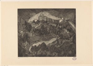 Slot på en bakke Le Château I (original titel på objektet) af Lodewijk Schelfhout (signed by artist)