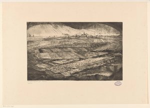 Landskab med marker Paysage (original titel på objekt) af Lodewijk Schelfhout (signed by artist)