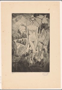 Nøgen kvinde i bakket landskab Nue dans un paysage (original titel på objektet)