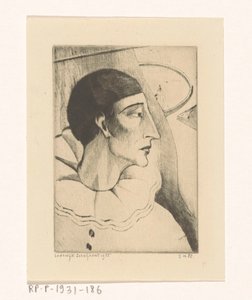 Pierrot IV (original titel) af Lodewijk Schelfhout (signed by artist)