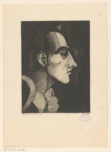 Pierrot I (original titel) af Lodewijk Schelfhout (signed by artist)