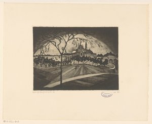 Solnedgang Coucher de soleil (original titel på objektet) af Lodewijk Schelfhout (signed by artist)