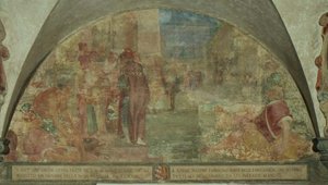 Sankt Antoninus rejser en ungdom af Filicaia-familien fra de døde (fresko) af Lodovico Buti