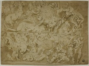 Slaget om amazonerne af Lodovico Carracci