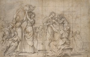 Døberens fødsel, c1575-1610 af Lodovico Carracci