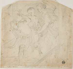 To kvinder jagter en mand af Lodovico Carracci