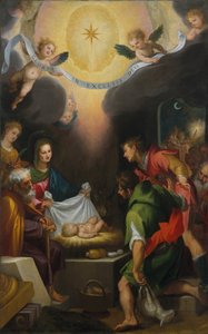 Hyrdernes tilbedelse med den hellige Katarina af Alexandria, 1599. af Lodovico Cigoli