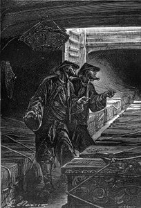 tegning af Leon Benett, fra Jules Vernes bog "En kinesers trængsler i Kina" - Hetzel-udgaven. Ekstraordinære rejser 1879.