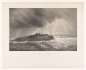 Graf van Francois-Rene de Chateaubriand Chateaubriands grav (Ilot du Grand Bey, Rade de St. Malo) (titel på objektet) af Léon Jean Baptiste Sabatier
