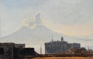 Udsigt over Napoli med Vesuv af Léopold Robert