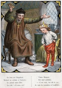 Illustration af Lorenz Frolich (1820-1908) til den populære sang "Den gode konge Dagobert"". Udgave J. Hetzel.Omkring 1880.