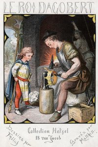 Illustration af Lorenz Frolich (1820-1908) til den populære sang "Den gode konge Dagobert"". Udgave J. Hetzel.Omkring 1880.