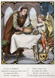 Illustration af Lorenz Frolich (1820-1908) til den populære sang "Den gode konge Dagobert"". Udgave J. Hetzel.Omkring 1880.