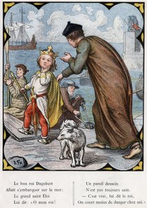 Illustration af Lorenz Frolich (1820-1908) til den populære sang "Den gode konge Dagobert"". Udgave J. Hetzel.Omkring 1880.
