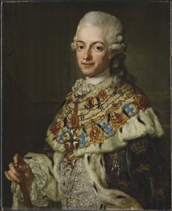 Gustave III de Suede - Portræt af kong Gustav III af Sverige (1746-1792), af Pasch, Lorenz, den yngre (1733-1805). Olie på lærred, ca 1773. Mål: 77x62 cm. Nationalmuseum Stockholm