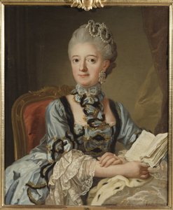 Louise Ulrique de Prusse, reine de Suede et Finlande - Portræt af Louisa Ulrika af Preussen (1720-1782), dronning af Sverige, af Pasch, Lorenz, den yngre (1733-1805). Olie på lærred