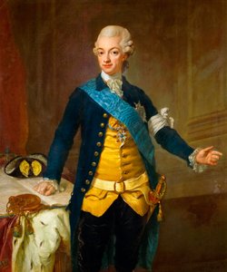""Portræt af kong Gustav III af Sverige (1771-1792)"" (Portræt af Gustav III af Sverige) Maleri af Lorenz II Pasch (1733-1805)