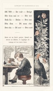 Denis, Duty, Finger, Dictionary, Dicter, Dahlia, Suede, Top, Turkey, Sunday, Drawing, Dinner, Dessert, side 17 - Alfabet af Mademoiselle Lili, af L. Froelich og af en far (Hetzel selv). Bibliotheque  Magasin d