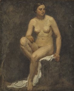 Kvindelig nøgen i studiet til Thomas Couture