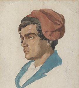 Hovedstudie af en fisker fra Capri, ca. 1849.