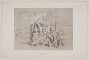 I Kongsgården, pag. 65, illustration til Christian Winthers "Hjortens Flugt" af Lorenz Frølich