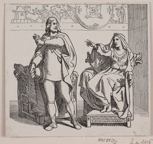Illustration til "Svend Tveskægs tog til England og slaget ved Svold" af Lorenz Frølich