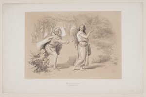 Kongsgården, pag. 69, illustration til Christian Winthers "Hjortens Flugt" af Lorenz Frølich